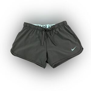 Nike Dri-Fit Shorts Womens S Gray Fold Over Waist Workout Athleisure